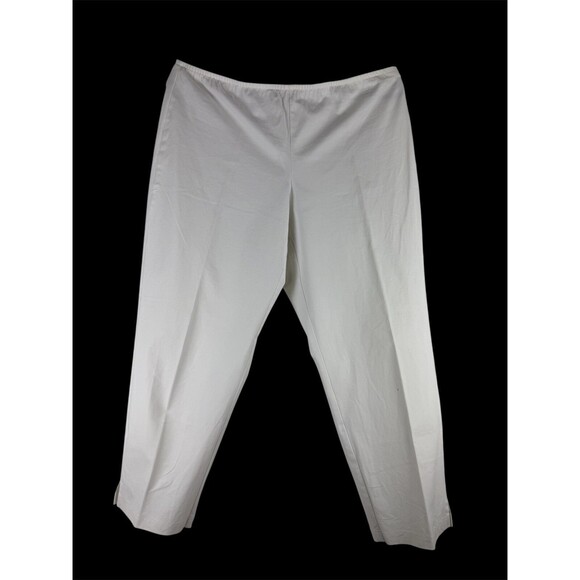 Eileen Fisher Organic Cotton Stretch Twill Slim Ankle Pant Off White Cream - Picture 2 of 10
